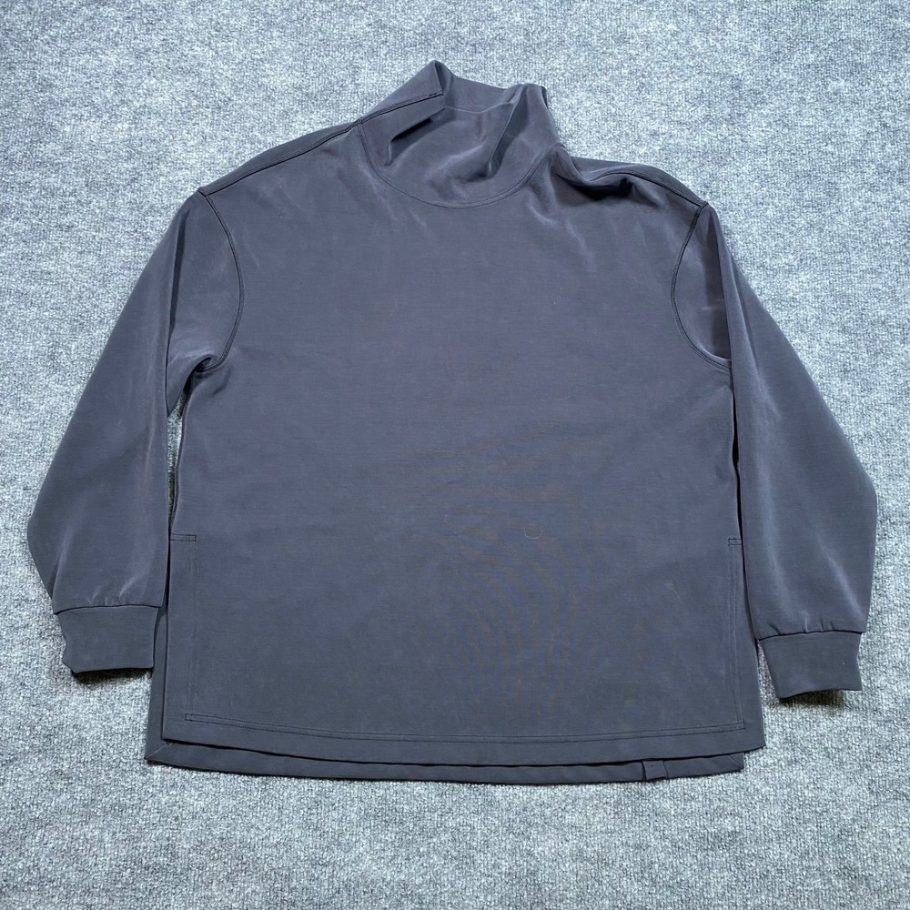 Lululemon Mock Neck Long Sleeve Top Dark Grey LW3HS4S‎ Womens Size M Relaxed Fit